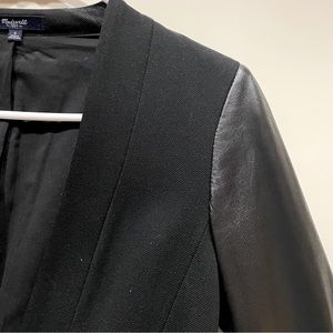 Leather sleeved blazer madewell size 2